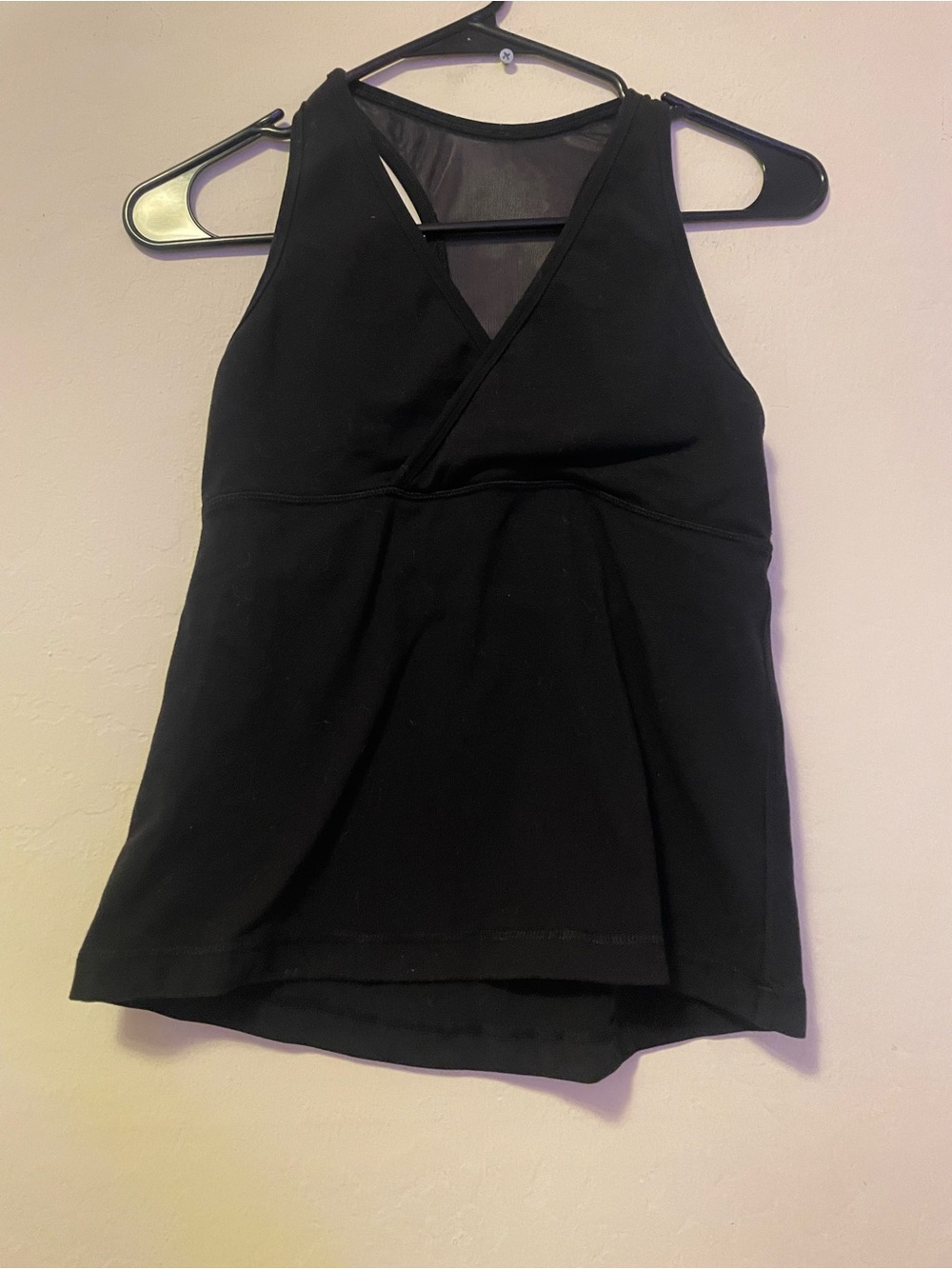 Lululemon V-Neck Tank with Mesh Racerback Back- Black